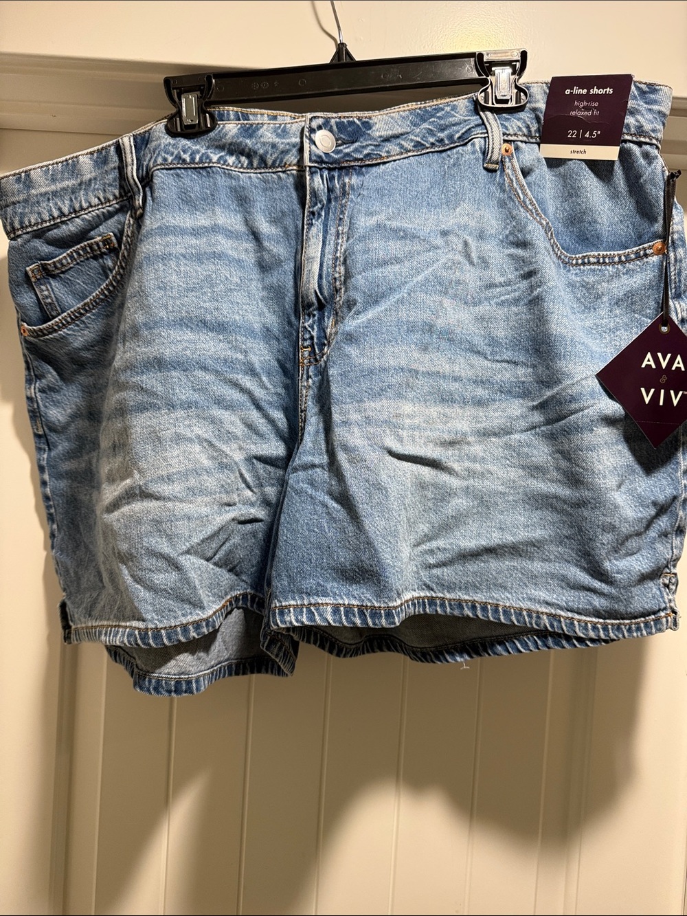 Ava & Viv Light Blue Washed Denim A-Line Shorts